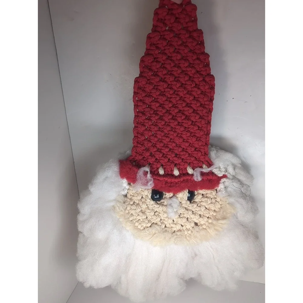 Christmas Santa Macrame Vintage Wall Hanging 29.5